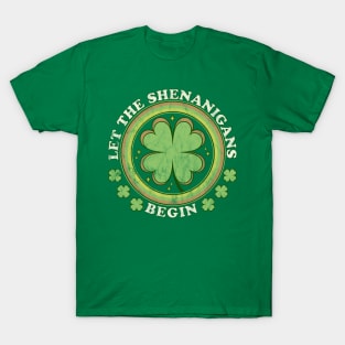 Let The Shenanigans Begin St Patricks Day Retro Vintage T-Shirt